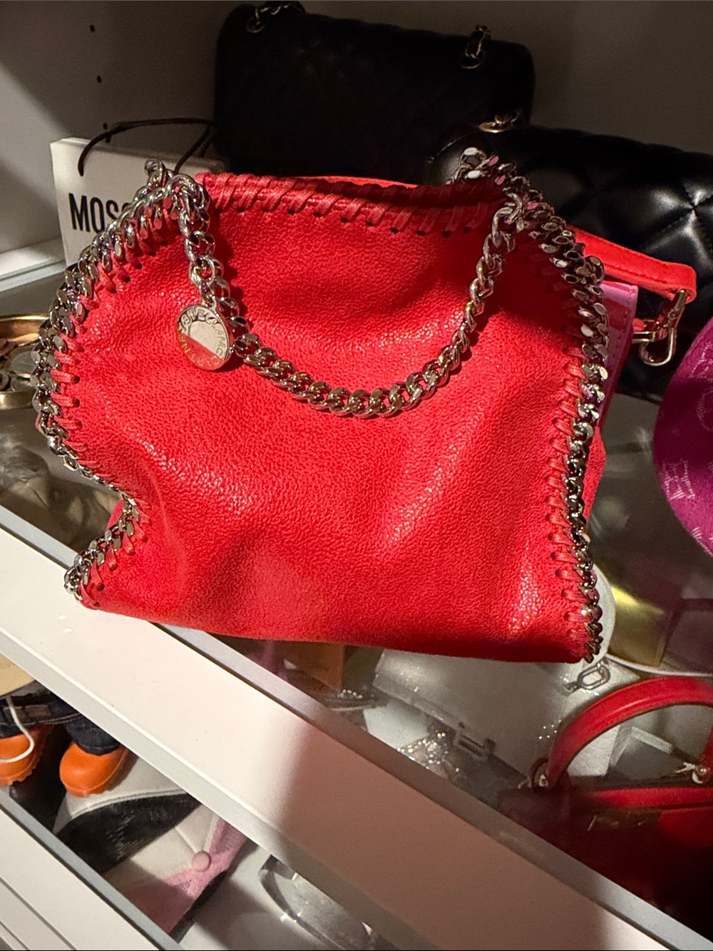 Stella McCartney Red Chain-Trim Tote Bag - Women